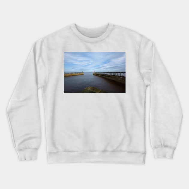 Whitby Piers Crewneck Sweatshirt by StephenJSmith